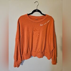 Old Navy Orange Cropped Sweatshirt